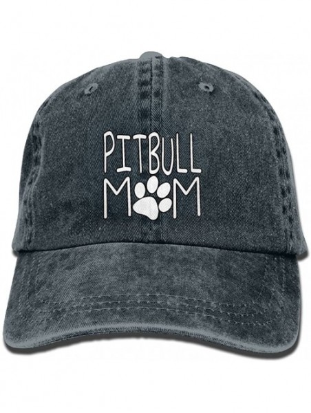 Baseball Caps Unisex Washed Pitbull Mom Fashion Denim Baseball Cap Adjustable Travel Hat - Navy - C318DULK5Q4 $14.67