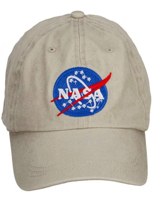 Baseball Caps NASA Insignia Embroidered Washed Cap - Beige - C4127A79499 $24.98