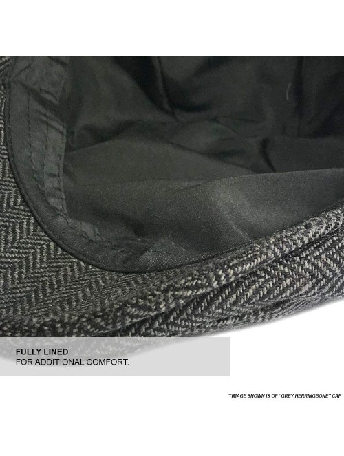 Newsboy Caps Mens Classic English Tweed Flat Cap - Grey Herringbone - C911DZIM57H $11.40