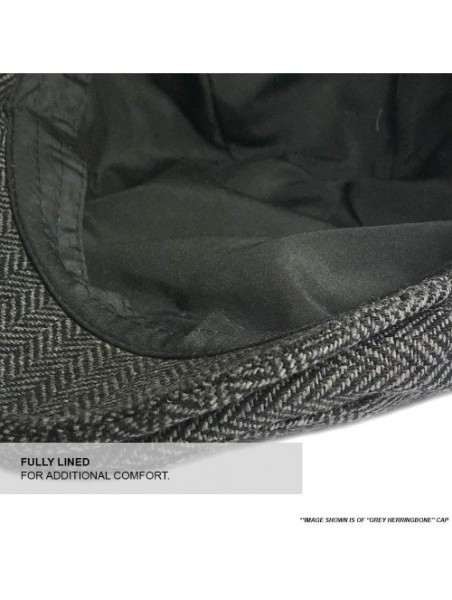 Newsboy Caps Mens Classic English Tweed Flat Cap - Grey Herringbone - C911DZIM57H $11.40