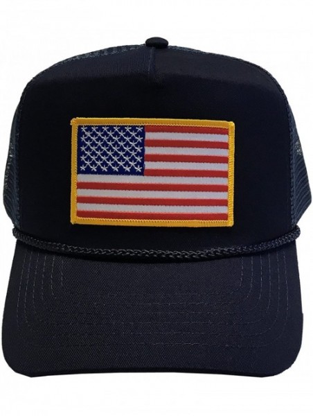 Baseball Caps Flag of The United States of America Adjustable Unisex Adult Hat Cap - Navy/Mesh - CA184YUGHUY $16.27