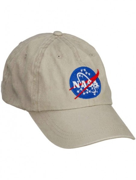 Baseball Caps NASA Insignia Embroidered Washed Cap - Beige - C4127A79499 $24.98