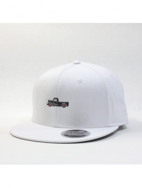 Baseball Caps Premium Plain Cotton Twill Adjustable Flat Bill Snapback Hats Baseball Caps - Bt White - CR12MSJ2G8B $19.77