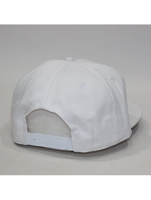 Baseball Caps Premium Plain Cotton Twill Adjustable Flat Bill Snapback Hats Baseball Caps - Bt White - CR12MSJ2G8B $19.77