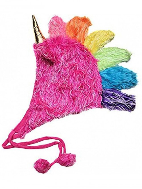 Headbands Plush Soft Fuzzy Unicorn Adult Hat (Choose Color) - Hot Pink - CV17YOAMW7O $16.15
