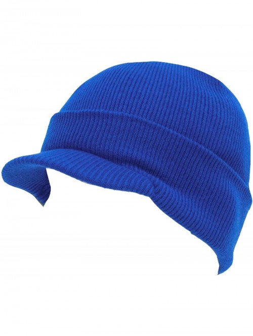 Skullies & Beanies New Blank Cuff Beanie Visor - Royal Blue - CI112L3DYBN $10.95