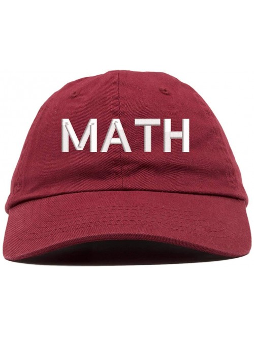 Baseball Caps Math Make America Think Harder Embroidered Low Profile Soft Crown Unisex Baseball Dad Hat - Maroon - CJ193463A0...