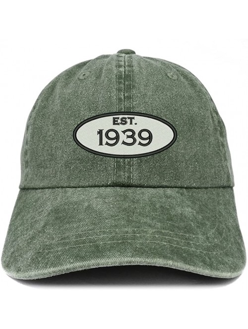 Baseball Caps Established 1939 Embroidered 81st Birthday Gift Pigment Dyed Washed Cotton Cap - C0180L063UA $20.70
