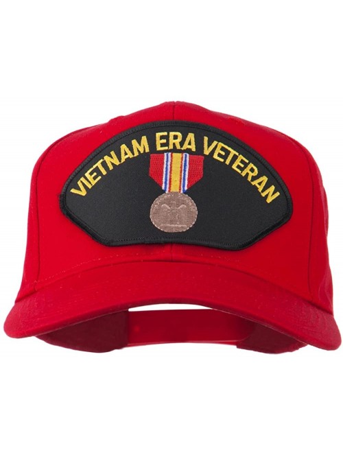 Baseball Caps Vietnam ERA Veteran Patched Solid Cotton Twill Cap - Red - CH11QLM61S3 $14.70