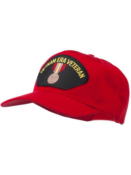 Baseball Caps Vietnam ERA Veteran Patched Solid Cotton Twill Cap - Red - CH11QLM61S3 $14.70