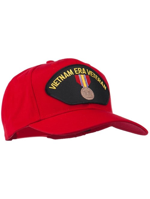 Baseball Caps Vietnam ERA Veteran Patched Solid Cotton Twill Cap - Red - CH11QLM61S3 $14.70