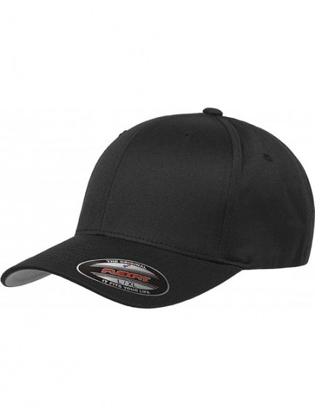 Baseball Caps Unisex Wooly Combed Twill Cap - 6277 - Black - CZ18MC0MWHY $14.44