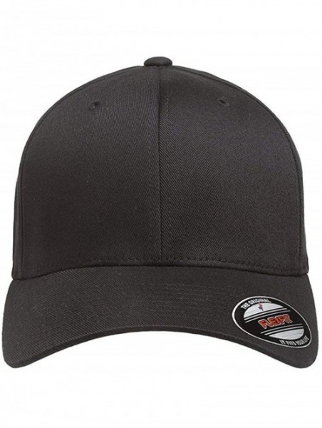 Baseball Caps Unisex Wooly Combed Twill Cap - 6277 - Black - CZ18MC0MWHY $14.44