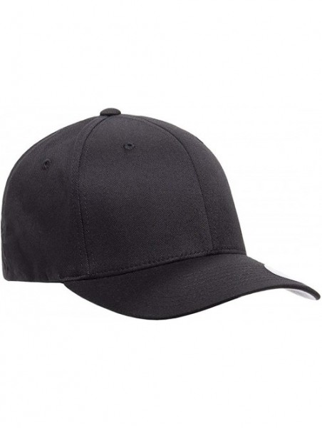 Baseball Caps Unisex Wooly Combed Twill Cap - 6277 - Black - CZ18MC0MWHY $14.44