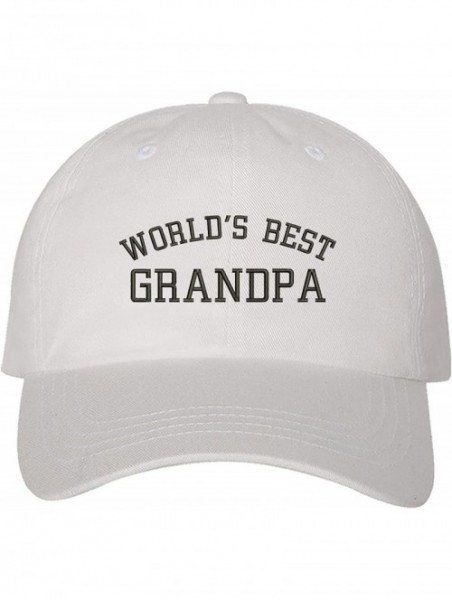 Baseball Caps World's Best Grandpa Baseball Hat - White (World's Best Grandpa Dad Hat) - CC18EOIEZRK $20.43