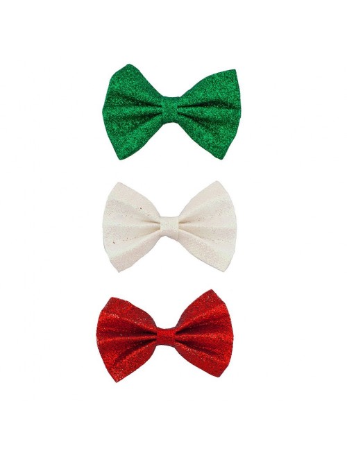 Headbands Glitter Red White Green Multiple Hair Clip Set - Red White Green - CR120QGPGW1 $11.90