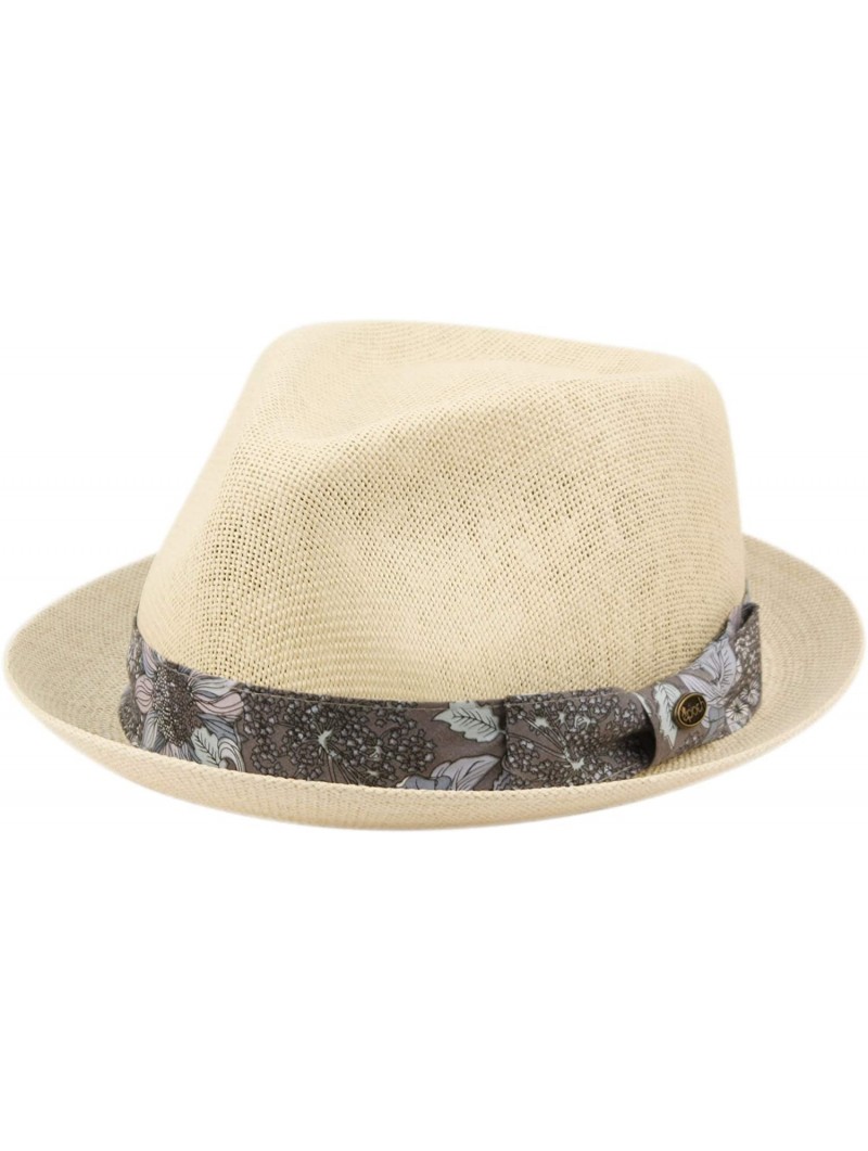 Fedoras Mens Summer Fedora Cuban Style Short Brim Hat - F2806natral - CY18Q78U5EZ $26.87