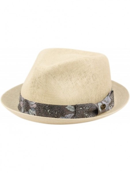 Fedoras Mens Summer Fedora Cuban Style Short Brim Hat - F2806natral - CY18Q78U5EZ $26.87