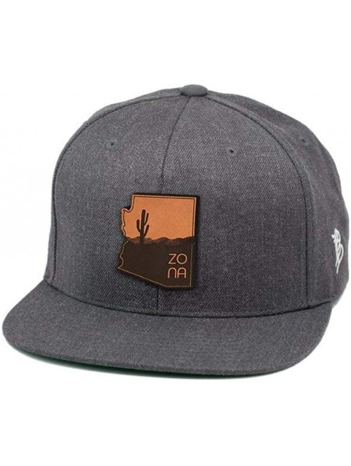 Baseball Caps Arizona 'The Zona' Leather Patch Snapback hat- Heather Grey/Black/OSFA - C618IGRI6E2 $30.11