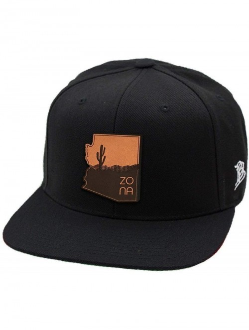 Baseball Caps Arizona 'The Zona' Leather Patch Snapback hat- Heather Grey/Black/OSFA - C618IGRI6E2 $30.11