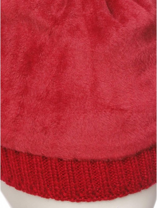 Skullies & Beanies Women's Double Pom Pom Beanie Warm Winter Knit Hat Cute Animal Look - Cat Whiskers - Burgundy - CY18K6RSEO...