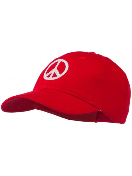 Baseball Caps Peace Symbol Embroidered Cotton Twill Cap - Red - CP11RNPMQSB $23.86