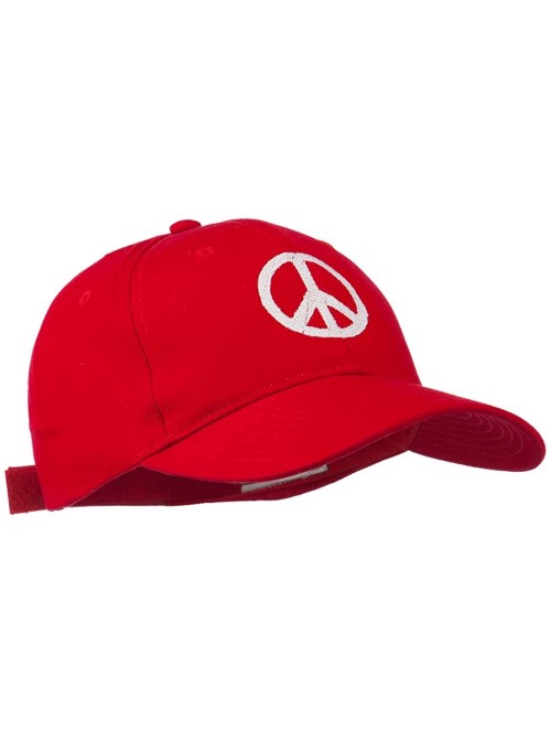 Baseball Caps Peace Symbol Embroidered Cotton Twill Cap - Red - CP11RNPMQSB $23.86