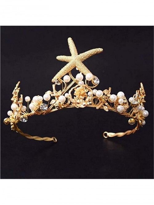 Headbands Mermaid Starfish Headband Hair Band Wedding Bridal Crown Tiara Jewelry(A1715) - CM1886E58LI $55.17