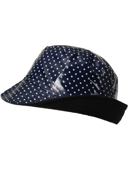 Rain Hats Waterproof Vinyl Bucket Rain Hat - 03-polka Dot - Blue - CG11UYFMDI5 $24.47