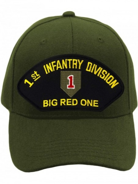 Baseball Caps 1st Infantry Division - Big Red One Hat/Ballcap Adjustable"One Size Fits Most" - Olive Green - CS18XILK58Y $35.65