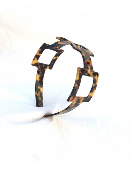 Headbands Wide 3 Squares Eyelet Tortoiseshell Headband Handmade in France - Tokio - CZ12E1Q6ZK9 $47.66