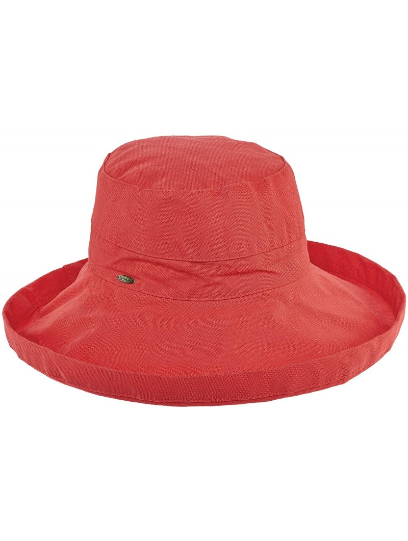 Sun Hats Women's Medium Brim Cotton Hat - Coral - CT11K2Q1GHF $35.72