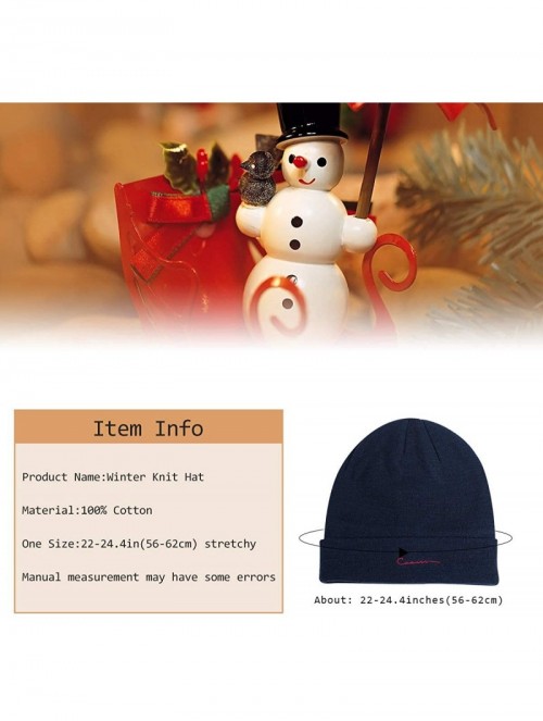 Skullies & Beanies Men Beanie Hat Winter Knit Hat Warm Polo Beanie Women Ski Caps Unisex Winter Hats - Navy - C718TZKQSKU $15.55