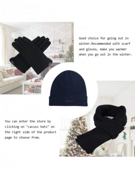 Skullies & Beanies Men Beanie Hat Winter Knit Hat Warm Polo Beanie Women Ski Caps Unisex Winter Hats - Navy - C718TZKQSKU $15.55