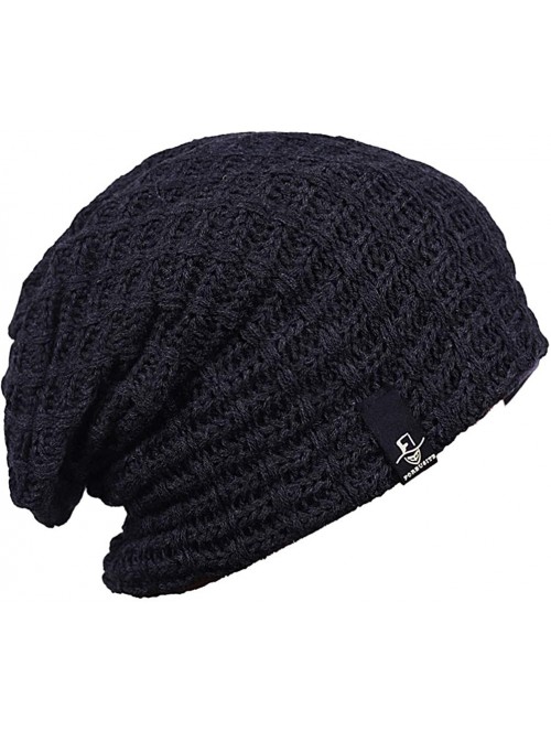 Skullies & Beanies Mens Slouchy Long Oversized Beanie Knit Cap for Summer Winter B08 - B101-dark Grey - CJ196ESN0Q4 $13.49