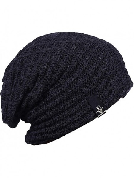 Skullies & Beanies Mens Slouchy Long Oversized Beanie Knit Cap for Summer Winter B08 - B101-dark Grey - CJ196ESN0Q4 $13.49