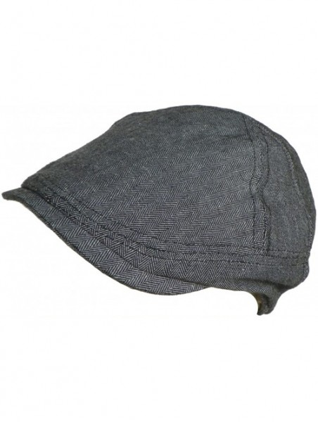 Newsboy Caps Odds Herringbone Ivy Scally Cap Linen Cotton Blend - Black - CD115A985GD $20.04