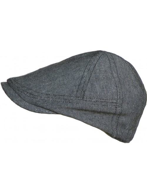 Newsboy Caps Odds Herringbone Ivy Scally Cap Linen Cotton Blend - Black - CD115A985GD $20.04