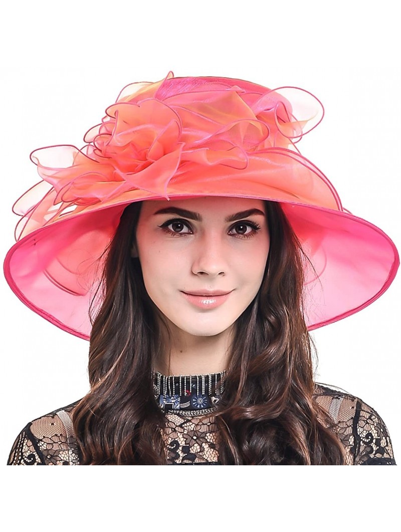 Sun Hats Women's Kentucky Derby Dress Tea Party Church Wedding Hat S609-A - Rose - CY17Z755M96 $36.02