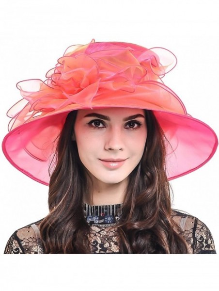 Sun Hats Women's Kentucky Derby Dress Tea Party Church Wedding Hat S609-A - Rose - CY17Z755M96 $36.02