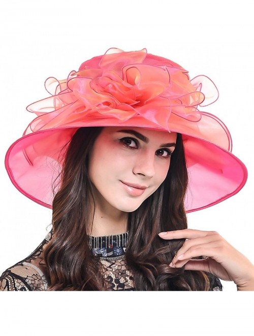 Sun Hats Women's Kentucky Derby Dress Tea Party Church Wedding Hat S609-A - Rose - CY17Z755M96 $36.02