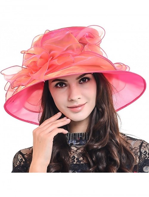 Sun Hats Women's Kentucky Derby Dress Tea Party Church Wedding Hat S609-A - Rose - CY17Z755M96 $36.02