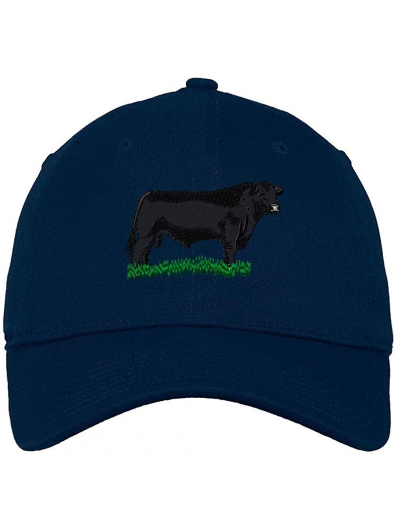 Baseball Caps Custom Low Profile Soft Hat Angus Bull Embroidery Animal Name Cotton Dad Hat - Navy - C718OIWD5OA $30.88