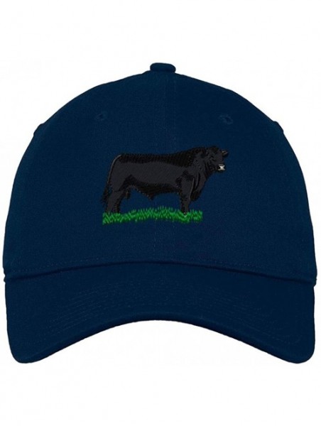 Baseball Caps Custom Low Profile Soft Hat Angus Bull Embroidery Animal Name Cotton Dad Hat - Navy - C718OIWD5OA $30.88