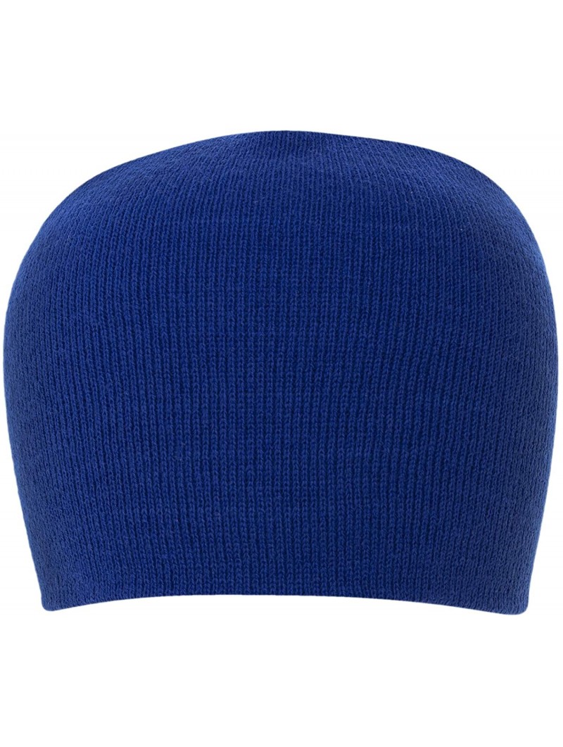 Skullies & Beanies 100% Soft Acrylic Solid Color Beanie Winter Hat - Skull Knit Cap - Made in USA - Royal - CB187IX27X3 $38.65