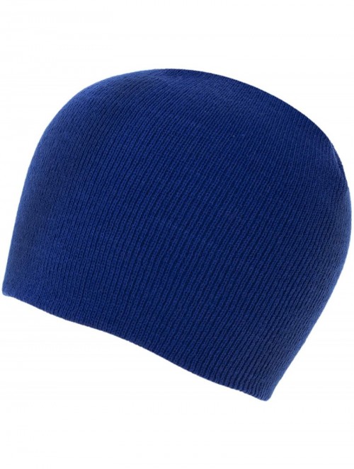 Skullies & Beanies 100% Soft Acrylic Solid Color Beanie Winter Hat - Skull Knit Cap - Made in USA - Royal - CB187IX27X3 $38.65