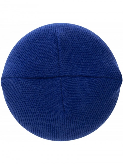 Skullies & Beanies 100% Soft Acrylic Solid Color Beanie Winter Hat - Skull Knit Cap - Made in USA - Royal - CB187IX27X3 $38.65