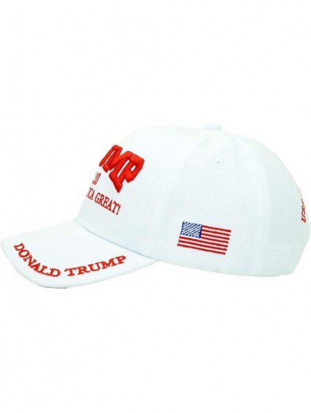 Baseball Caps Trump 2020 Keep America Great Embroidery Campaign Hat USA Baseball Cap - White - CQ18EK2NDHG $16.45