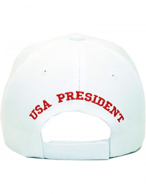 Baseball Caps Trump 2020 Keep America Great Embroidery Campaign Hat USA Baseball Cap - White - CQ18EK2NDHG $16.45