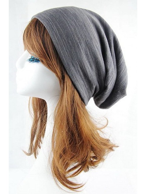 Berets Unisex Winter Wrinkle Knitted Crochet Baggy Hat Beanie Cap Beret - Gray-2 - CF126P63DEJ $18.87